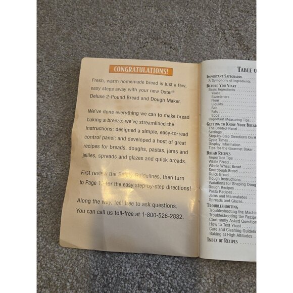 Sunbeam Oster 5826 Bread Maker Pan and Paddle and Book "Parts" - Picture 6 of 11